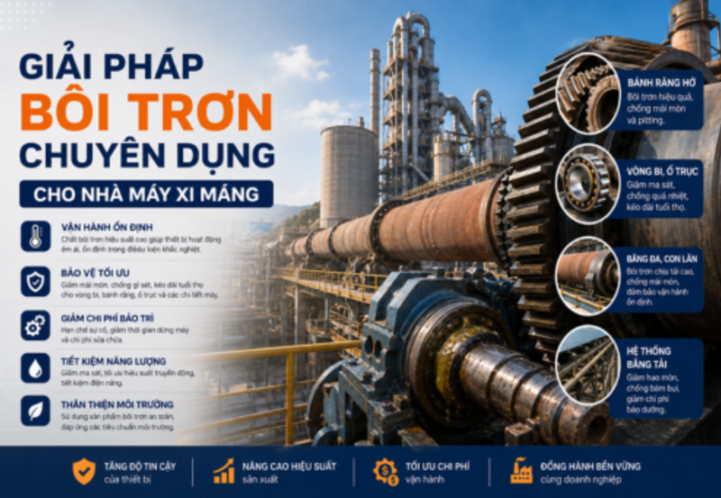 Giải Pháp Bôi Trơn Chuyên Dụng Cho Nhà Máy Xi Măng