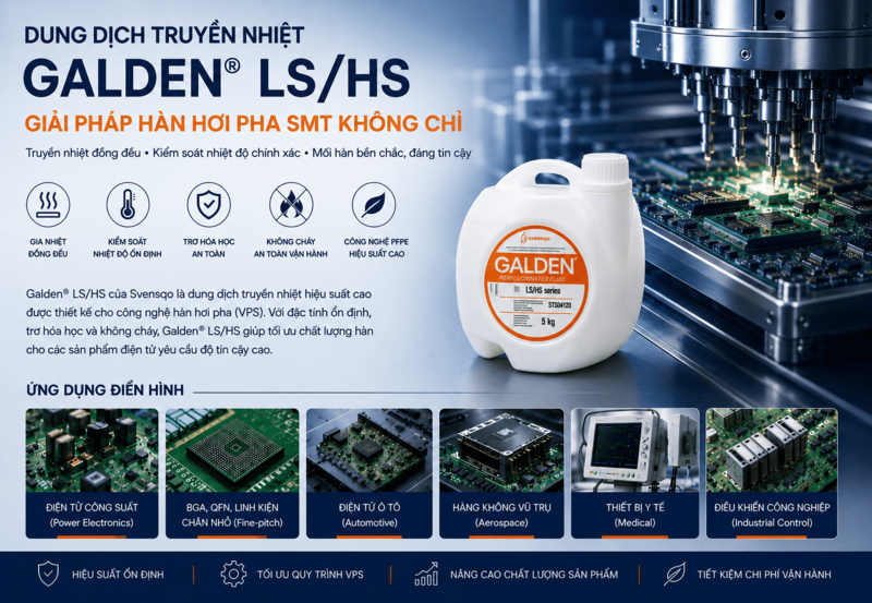 Galden LS/HS- Dung dịch truyền nhiệt cho hàn hơi pha SMT không chì