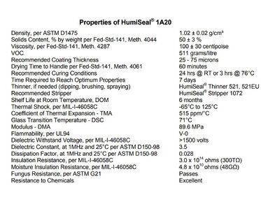 HumiSeal 1A20 conformal coating