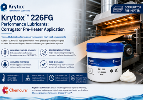 Krytox 226FG Performance Lubricants: Corrugator Pre-Heater Application