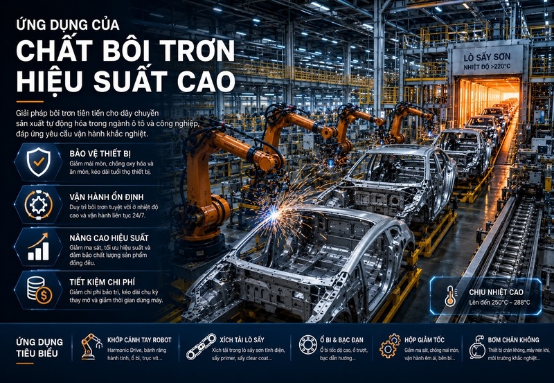 Giải pháp mỡ bôi trơn PFPE chịu nhiệt cao 