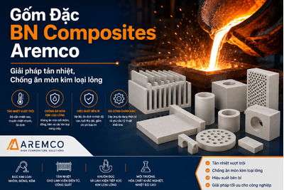Gốm Đặc BN Composites Aremco- Giải pháp tản nhiệt, Chống ăn mòn kim loại lỏng